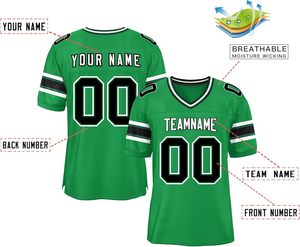 Maillots de football américain personnalisés OEM séchage rapide respirant maille polyester équipe Logo chiffres grande taille Clubwear rayures manches - Product Image 4