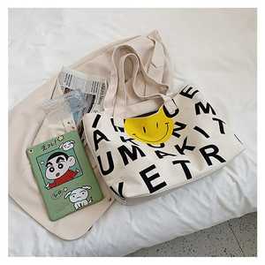 CXJ-F24009 Custom Women's Cotton <b>Canvas</b> <b>Tote</b> Shopping Bag with Solid Pattern Letters Decoration Customizable Size - Product Image 6