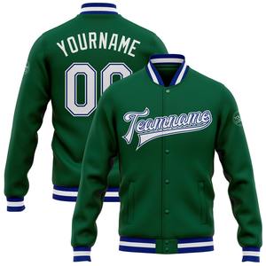 Blouson aviateur bleu marine clair-blanc Varsity Letterman à fermeture éclair Direct Industry Wholesale Casual Winter Custom - Product Image 6