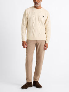 Pulls d'hiver pour hommes à col rond, personnalisés, en coton fin côtelé, avec motif gaufré sur le devant, respirants, vente directe usine - Product Image 3