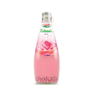 Sabor de rosa de leite falooda com bebida diária, 290ml com sementes de basil-oem/mm, preço no atacado