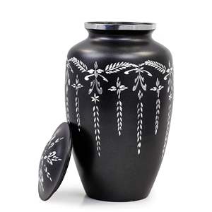 Urna de cremación grabada con diamantes de plata para cenizas de adultos, urna conmemorativa hecha a mano para un tributo personalizado - Product Image 2