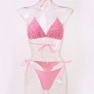 New 2023 Wholesale Brazilian Triangle <strong>Bikini</strong> Diamond Pearl <strong>Bikini</strong> Sexy Micro Mini <strong>Bikini</strong> <strong>Thong</strong> Split Biquini <strong>Swimsuit</strong> - Product Image 2