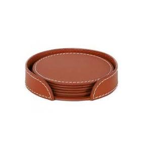 Table Hotel Drink Cup <b>Leather</b> Coaster Handmade 100% Natural <b>Leather</b> Coaster Best Quality New Design Classic Style Manufacture - Product Image 2