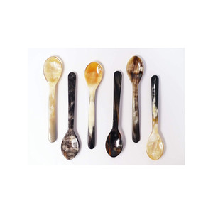 Cuillère à sel en corne de buffle de bonne qualité avec couleur naturelle Cuillère à couverts de meilleure qualité à prix raisonnable Cuillère en corne à vendre - Product Image 6