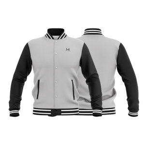 Veste universitaire en toile unie de haute qualité, personnalisée, unisexe, style streetwear printemps, vintage, broderie de serviette, col montant, formelle - Product Image 6