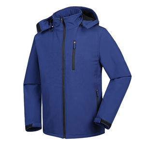 Vêtement de pluie imperméable en toile et polyester pour hommes et femmes, coupe-vent de randonnée décontracté, veste softshell d'extérieur avec capuche avant - Product Image 1