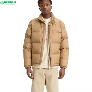 Wholesale Behram International Men's Winter Black High Street Style Windproof Breathable Puffer <b>Jacket</b> for Adults - Product Image 4