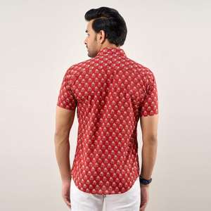 เสื้อเชิ้ตลำลองลายดอกไม้ผ้าฝ้ายสำหรับผู้ชาย, 3D 6XL ลำลองแบบมีกระดุมคอปกเข้ารูปสี100% - Product Image 6