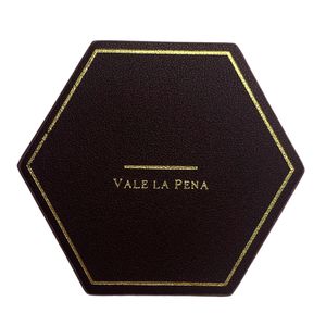 Sous-verre rond en cuir souple avec logo imprimé sur mesure - Product Image 1
