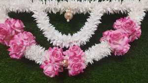 Diwali indio decoración pared puerta colgantes Toran jazmín Rosa flor guirnaldas Bandarwal y Pooja Mandir decoración regalo puerta Decoración - Product Image 2