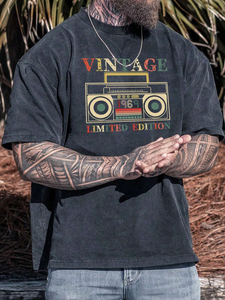 Camiseta lavada con ácido Vintage para hombre 100% algodón suave estampado digital tendencia en Pakistán - Product Image 3