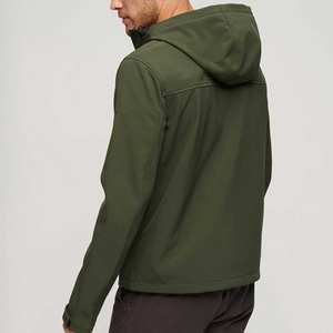 Veste Softshell en toile avec col montant et fermeture éclair complète avec logo imprimé personnalisé pour hommes prix de gros - Product Image 4