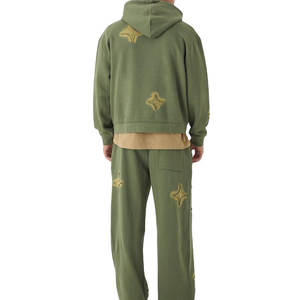 Ropa deportiva unisex para hombre, chándal de entrenamiento físico para gimnasio, conjunto de dos piezas, traje para correr de invierno, serigrafía de lana, logotipo de talla grande - Product Image 4