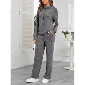 Conjunto Deportivo de Felpa para Mujer, Invierno, Casual, Transpirable, Estampado Sólido, 100% Algodón, para Gimnasio, Ejercicio, Yoga, Correr, Fitness, Aire Libre - Product Image 6