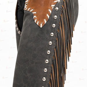Chaps d'équitation professionnels en cuir pour femmes, en cuir de vachette véritable, équipement de protection pour l'équitation, protège-jambes ajustables, sur mesure - Product Image 6