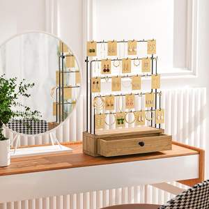 5-Tier Jewelry Display for Vendors, Earring Holder <b>Organizer</b> with Storage <b>Drawer</b> Box, Necklace Display Holder for Selling - Product Image 1