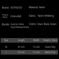 Ceinture tactique de 38 mm avec boucle en aluminium à dégagement rapide AustriAlpin COBRA pour équipement de service extérieur