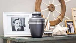 <b>Large</b> Memorial <b>Urn</b> for Adult Male & Female Ashes Decorative Pewter Funeral & Burial <b>Urn</b> Metal Cremation <b>Urn</b> Memorial Services - Product Image 2