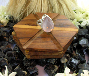 Collection en argent 925, style unique, anneaux géométriques en quartz rose, pierres précieuses naturelles, bijoux tendance et modernes pour enfants et femmes - Product Image 1