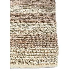 พรมปูพื้นลายทางสีเบจและสีน้ำตาลแบบทอแบนจากเส้นใยปอกระเจาและป่าน รุ่น Nomadic Threads สำหรับห้องโถงและห้องนั่งเล่น รุ่น PDJT-398 - Product Image 4