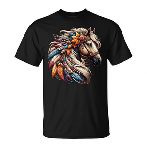 Camiseta Promocional de Equitación Western con Diseño Floral de Caballo Salvaje - Product Image 2