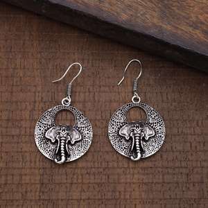 Popular elefante diseñador 925 plata esterlina moda aro colgante pendientes Tribal joyería para mujeres hecho a mano chapado en oro - Product Image 4