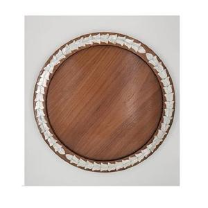 Plateau de service en bois d'acacia avec incrustations de style arabe, cadeau de Ramadan et de l'Aïd, avec poignée, plateau de service pour le thé, le café, les collations - Product Image 2