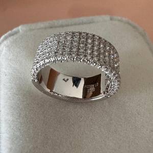 Bague demi-éternité multi-rangs en argent 925 avec moissanite taille ronde, bijoux fins pour mariage, bague de fiançailles - Product Image 2