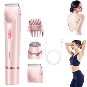 Rasoir électrique rechargeable pour femmes avec double lame, utilisation humide et sèche, étanche IPX7, pour le corps et la zone du bikini, tondeuse lavable - Product Image 2