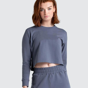 คุณภาพสูง OEM โลโก้ออกแบบล่าสุด Lady Pullover Hoodies ผู้หญิงแขนยาว Crop Top Hoodies - Product Image 5