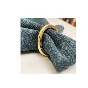 High quality <b>gold</b> plated Embossed Bangle Design napkin ring with new unique design luxury royal look tableware for wedding home - Product Image 1