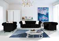 Ensemble de canapés en velours - Design moderne, Chesterfield de luxe, écologique, pieds en métal durables, abordable