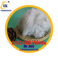 Fibre de polyester en copeaux 2.5D SD, blanche unie, recyclable, 100% fibre, pour filage de béton, ignifuge, GRS OEKO-TEX ISP