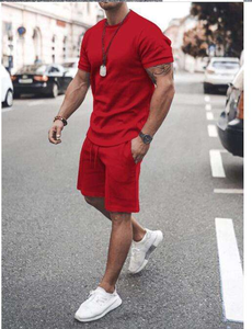 Unisex Custom 2-Piece Cotton Tracksuit Summer <b>Short</b> <b>Sleeve</b> T-shirt and <b>Shorts</b> Set Casual Print Style for Men and Women - Product Image 6