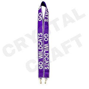 GO WILDCATS púrpura personalizado oro blanco semilla bolsa de cuentas correas 'Hook Em Horns' accesorio de moda correa de monedero con cuentas - Product Image 1