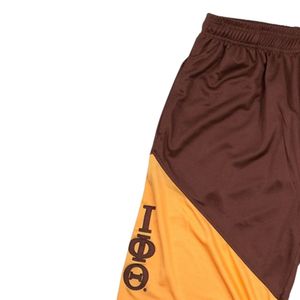 Iota Phi Theta 63 Basketball <b>Shorts</b> Brown and Gold Athletic Greek Life Fraternity Sportswear Mesh Training Pant for Members - Product Image 2
