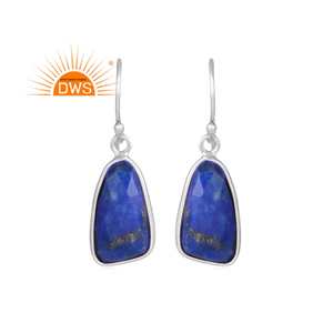 Dernières tendances Boucles d'oreilles en argent sterling Lapis Lazuli naturel avec pierres précieuses Fabricant de bijoux personnalisés - Product Image 1