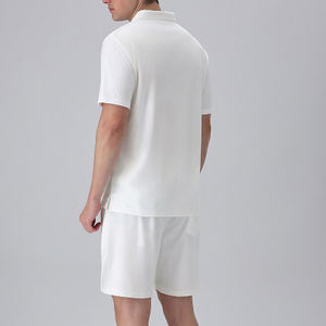 Ensemble de survêtement d'été en coton de haute qualité personnalisé pour hommes, ensemble de jogging respirant, t-shirt à col rond et short, ensemble 2 pièces pour hommes - Product Image 2