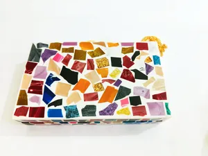 Pochette de soirée en résine acrylique délicate faite à la main chaîne en métal détachable sac à bandoulière sac à main ethnique fête porter tasse Art nautique - Product Image 2