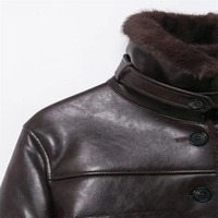 Veste courte d'hiver pour femme en fibre de bambou marron, col montant, boutonnée, style vintage, chaude, rembourrée de duvet, imprimée