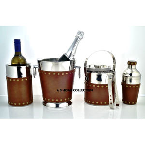 Factory Wholesale Gold Plated Metal Barware Set Handcrafted Bar Accessories Including For Champagne <b>Ice</b> <b>Bucket</b> & Tools - Product Image 6