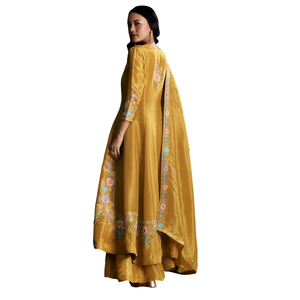 Costume Palazzo Jaune Avec Resham Kurta Dupatta Vente en Gros Vêtements Ethniques pour Femmes OEM Fournisseur d'Usine Tenue de Mariage Personnalisée - Product Image 5