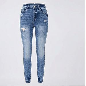 Pantalon cargo en denim pour femme taille haute et slim, jean baggy en coton personnalisé, couleur personnalisée, streetwear, pantalon pour femme A - Product Image 1