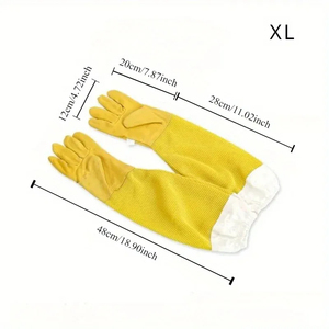 ถุงมือหนังวัวแกะแพะสำหรับเลี้ยงผึ้ง, ถุงมือแขนยาวผ้าแคนวาสสำหรับคนเลี้ยงผึ้งป้องกันการเลี้ยงผึ้ง - Product Image 2