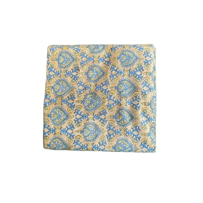 Tissu doux d'impression de bloc de main indien par le tissu de Voile de coton pur de cour pour la fabrication de robe tissu de tapisserie d'ameublement d'artisanat de couture