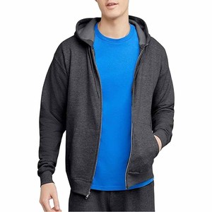 Sweats à capuche pour hommes personnalisés 100% coton Street-wear Sweat à capuche zippé sur la taille Vintage poids lourd lavé à l'acide Hoodies pour homme à capuche - Product Image 1