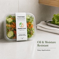 Étiquettes d'emballage en vinyle rectangulaires autocollantes pour boîte à salade, boîte bento