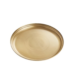 Ensemble d'assiettes modernes en laiton personnalisées, fabriquées à la main, pour la décoration de fête de mariage en or, plateaux et plats de service - Product Image 3