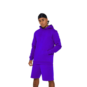 Conjunto de pantalones cortos y sudadera con capucha y logotipo personalizado de chándal de moda para ropa de verano de hombres y mujeres con Impresión digital personalizada - Product Image 4
